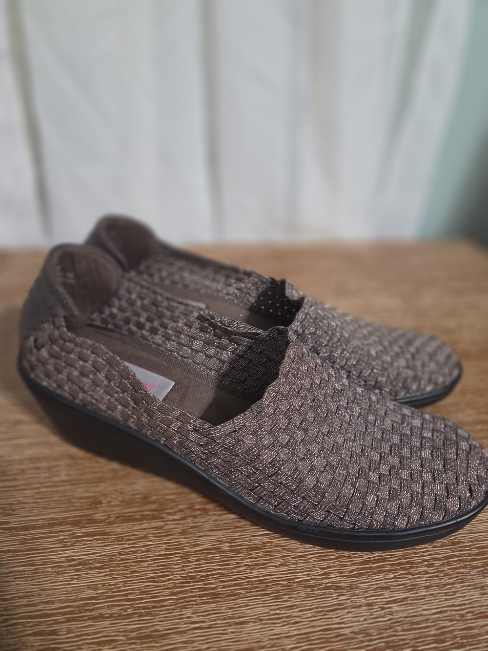 BareTraps Metallic Woven Slip-On Shoes